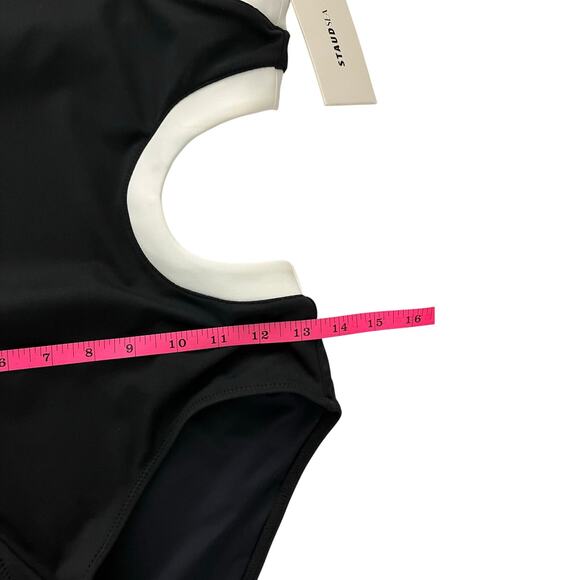 Staud Sea Swimsuit Womens S Black/White Dolce One Piece Side Cutout NWT - Picture 11 of 14